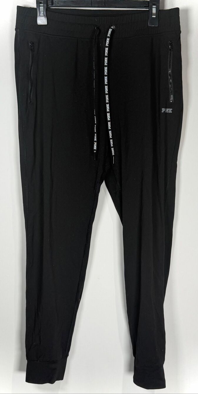 PINK black joggers size large